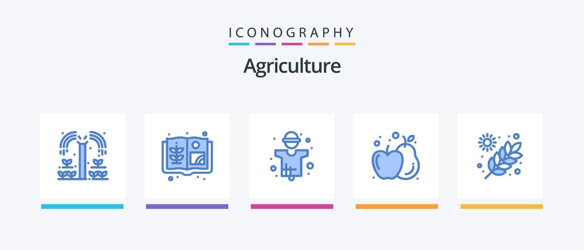 landbouw blauw 5 icoon pak inclusief tuin. landbouw. landbouw. appel. landbouw. creatief pictogrammen ontwerp vector