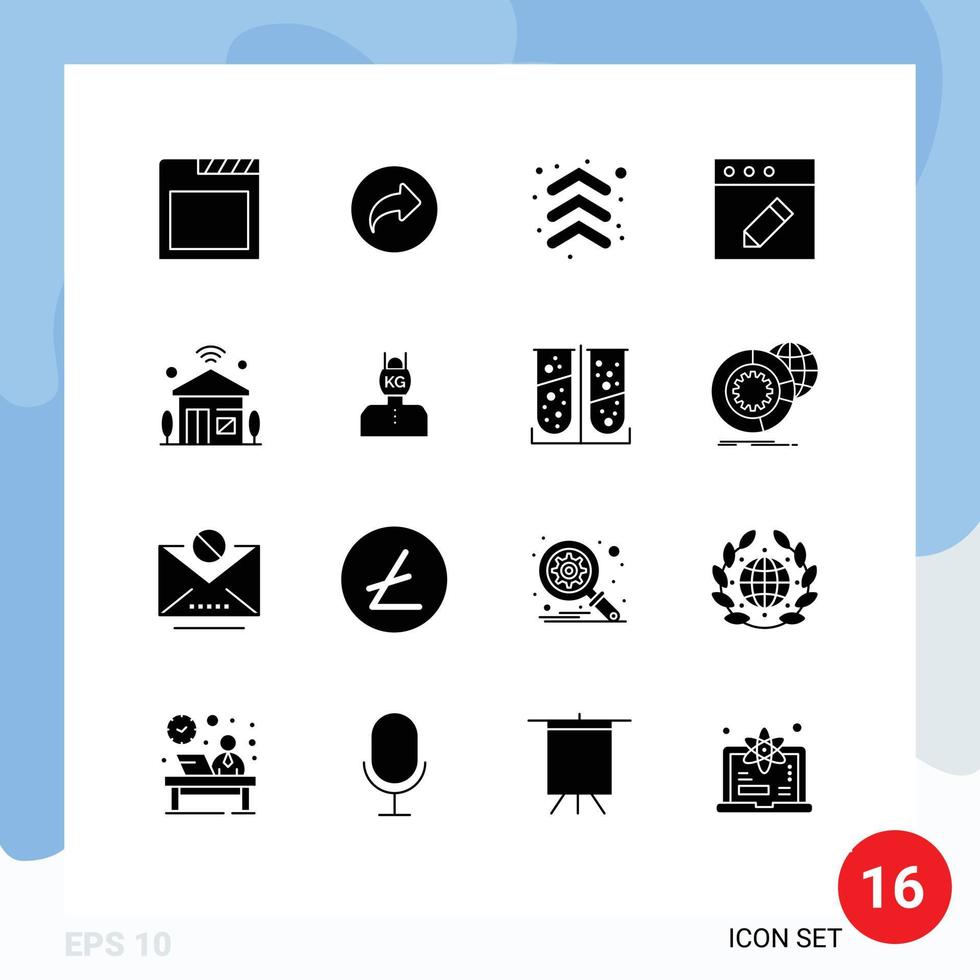 16 gebruiker koppel solide glyph pak van modern tekens en symbolen van iot internet pijlen huis Bewerk bewerkbare vector ontwerp elementen