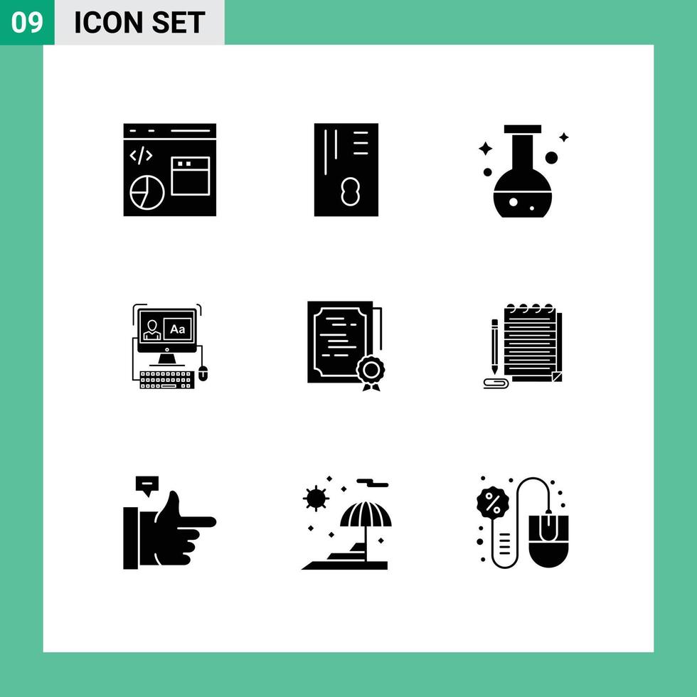 voorraad vector icoon pak van 9 lijn tekens en symbolen voor document bewerken buis software computer bewerkbare vector ontwerp elementen