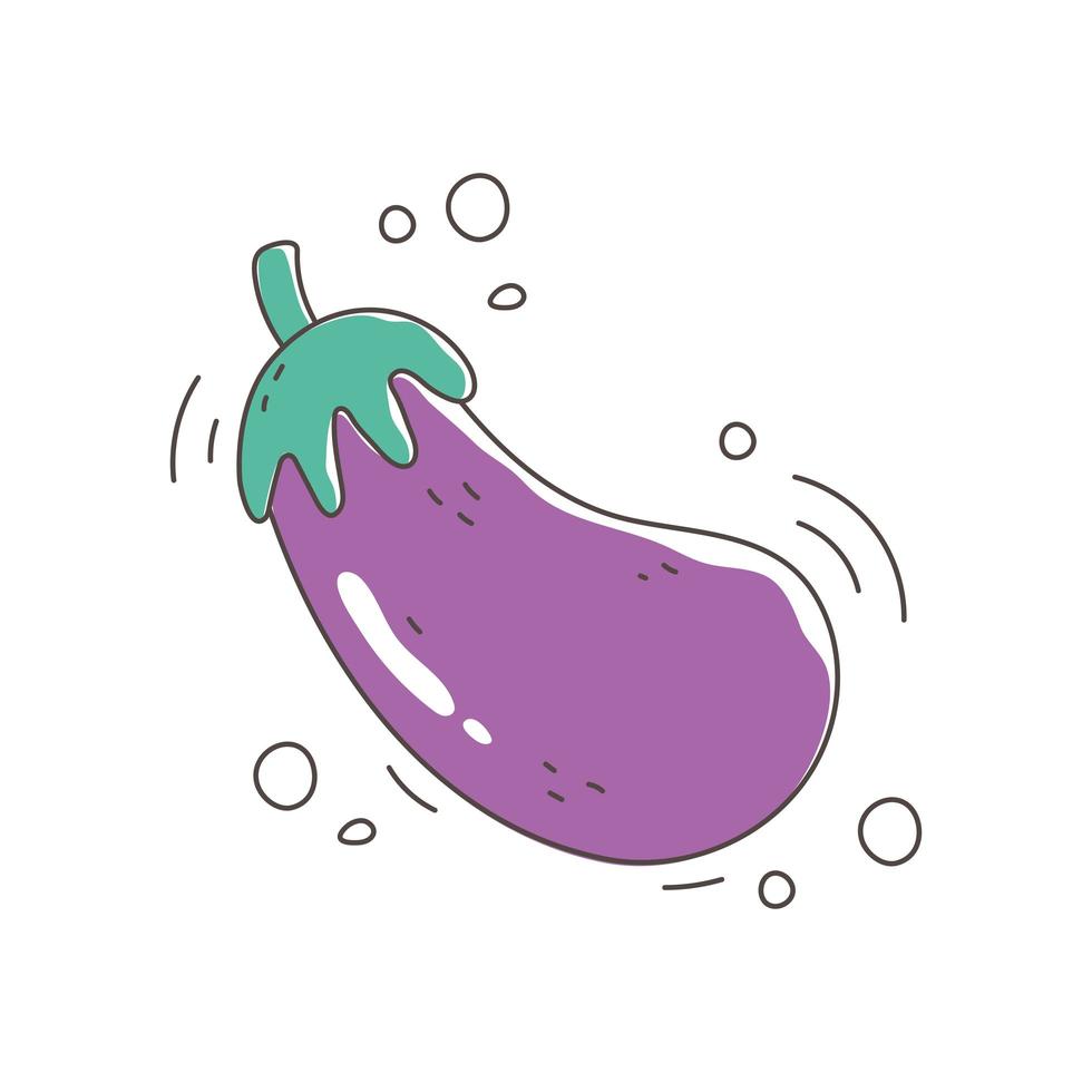 gezonde voeding voeding dieet biologische verse aubergine pictogram vector