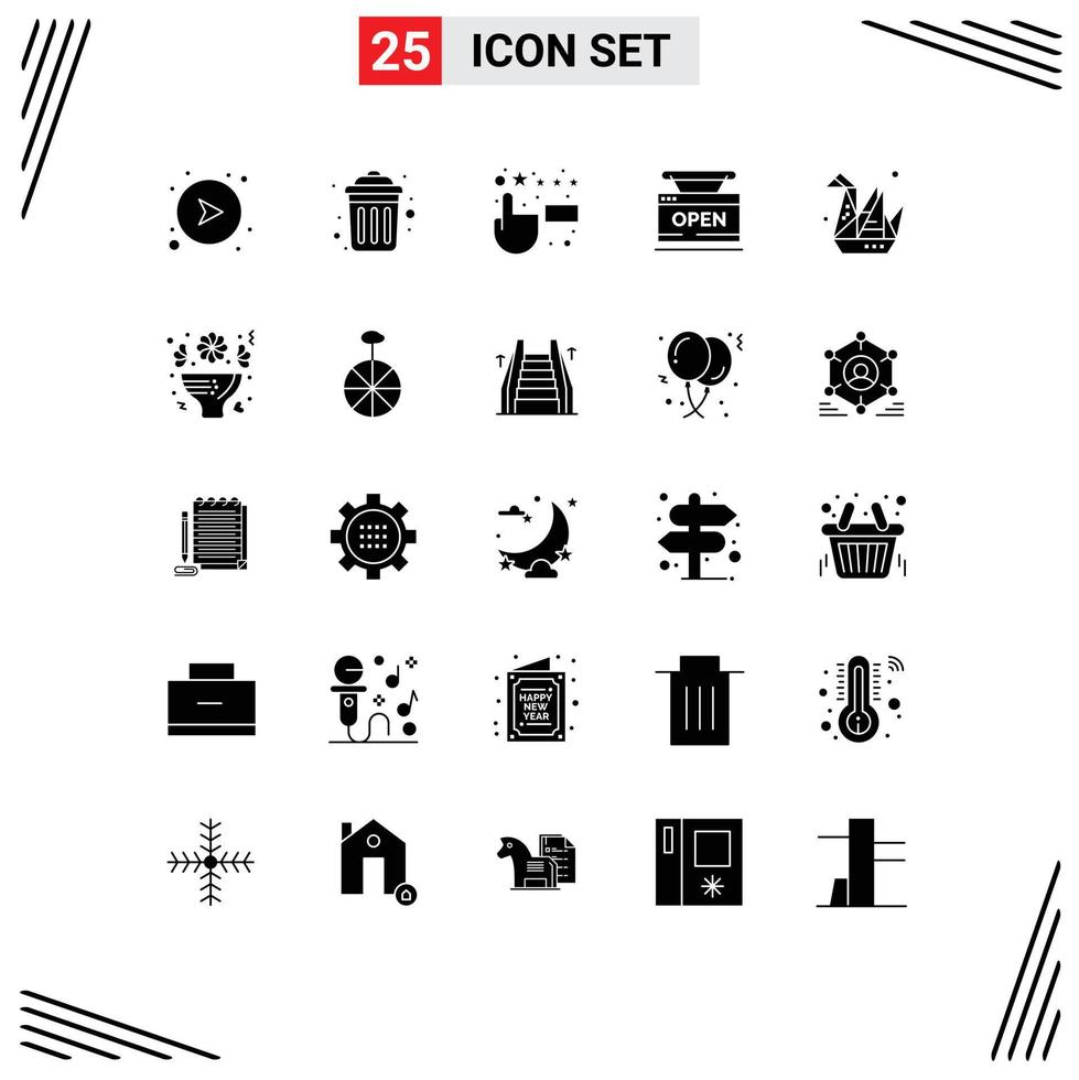 reeks van 25 modern ui pictogrammen symbolen tekens voor hobby's online klant tevredenheid web winkel bewerkbare vector ontwerp elementen