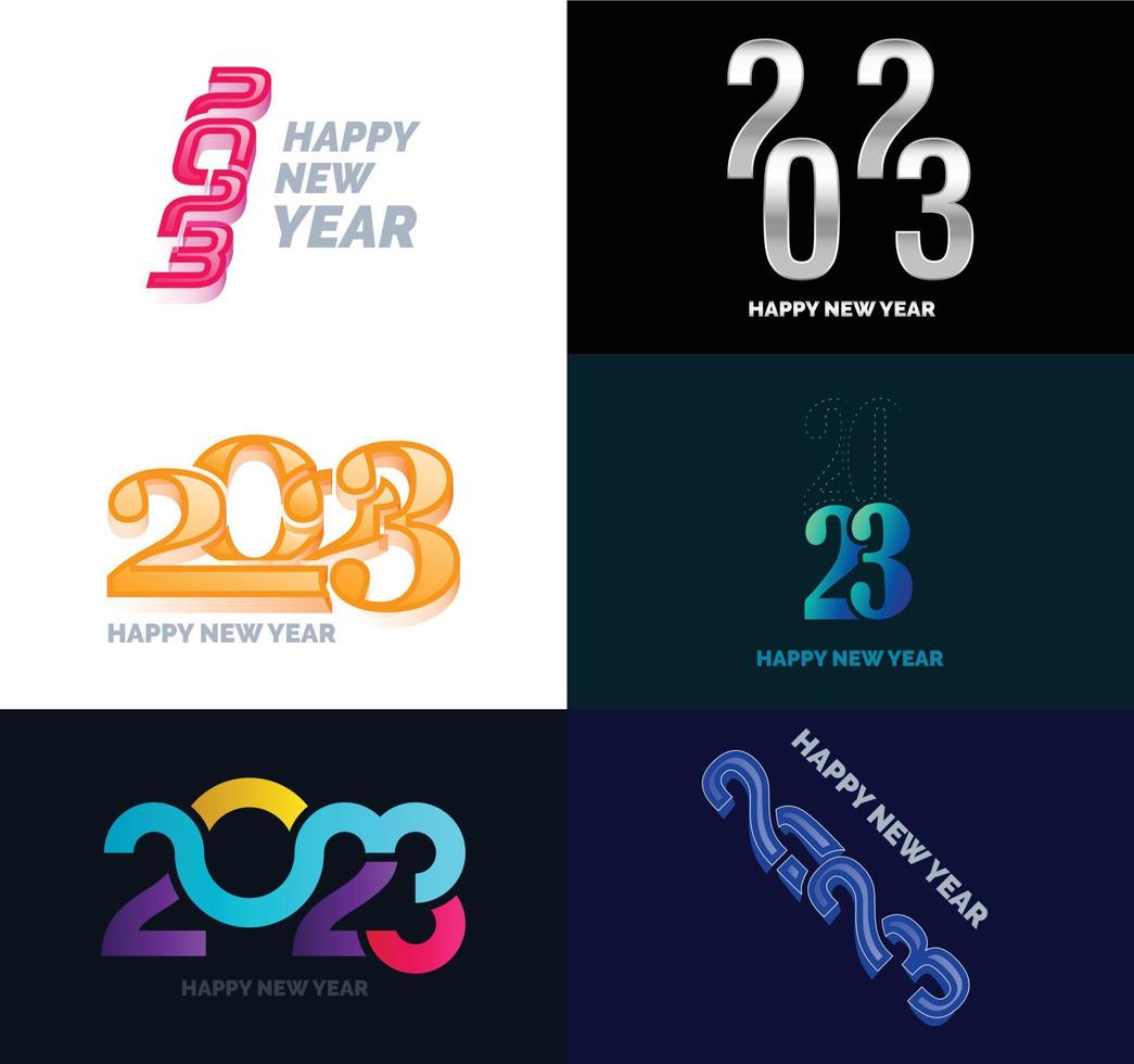 groot verzameling van 2023 gelukkig nieuw jaar symbolen Hoes van bedrijf dagboek voor 2023 met wensen vector
