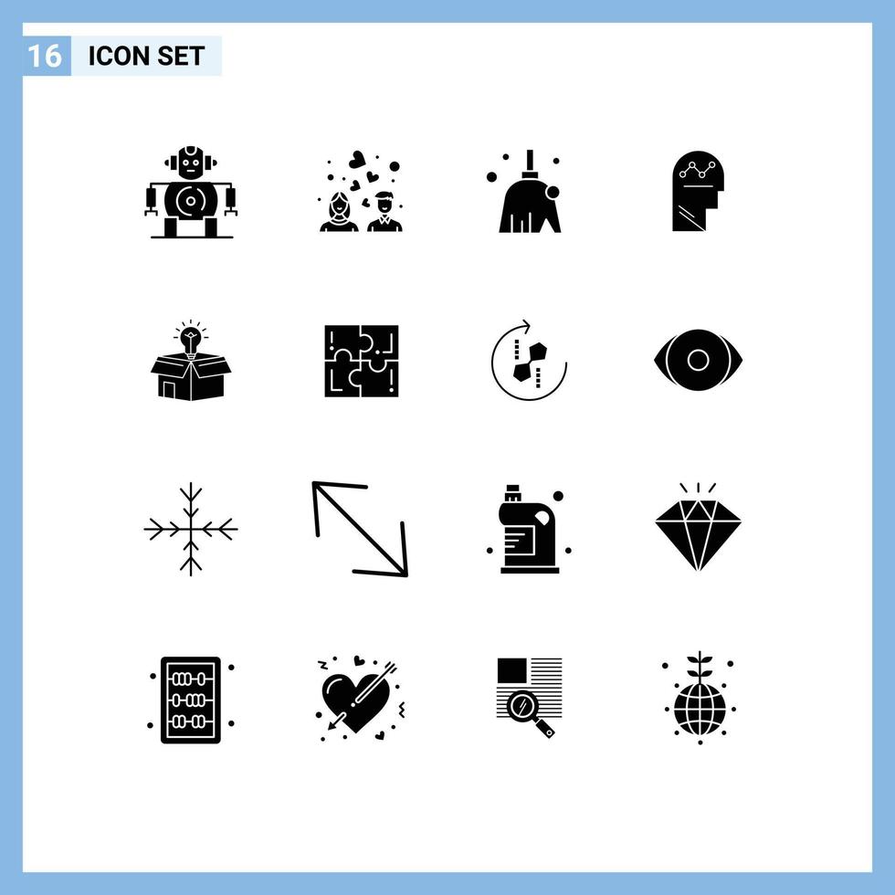 voorraad vector icoon pak van 16 lijn tekens en symbolen voor bedrijf denken schoon Mens werkwijze bewerkbare vector ontwerp elementen