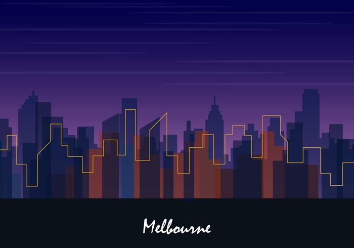 skyline van melbourne stad vector