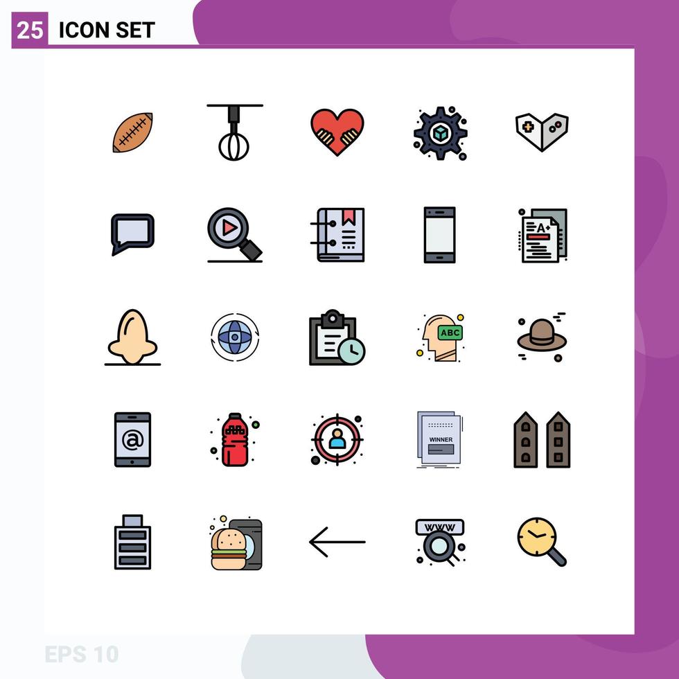 voorraad vector icoon pak van 25 lijn tekens en symbolen voor gamepad het drukken huis Valentijn hart bewerkbare vector ontwerp elementen