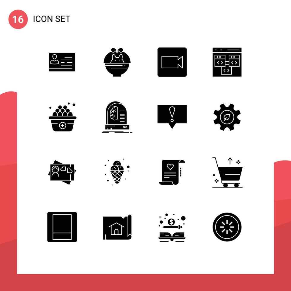 voorraad vector icoon pak van 16 lijn tekens en symbolen voor eetpatroon ontwikkelen natuur codering app bewerkbare vector ontwerp elementen
