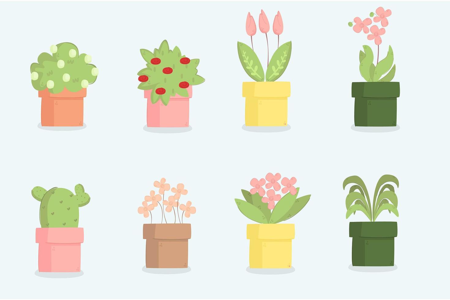 planten cartoon afbeelding instellen vector