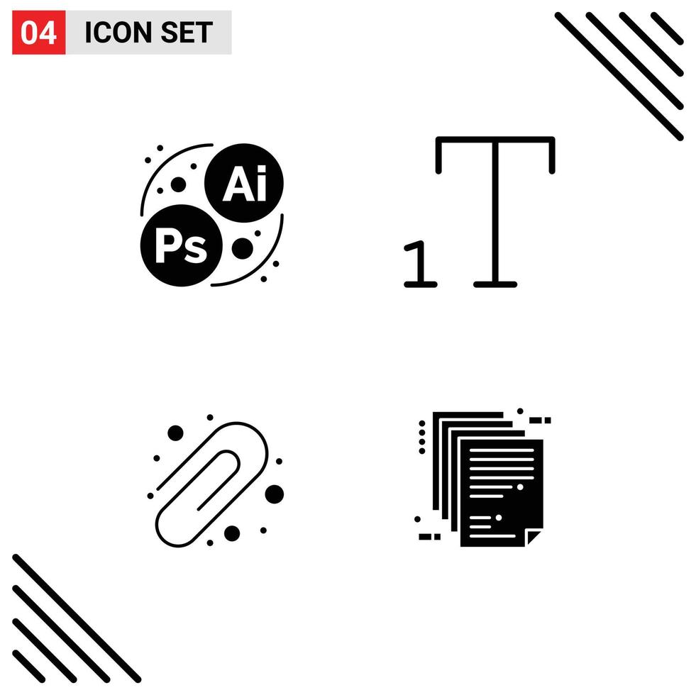 universeel icoon symbolen groep van modern solide glyphs van branding document doopvont onderwijs het dossier bewerkbare vector ontwerp elementen