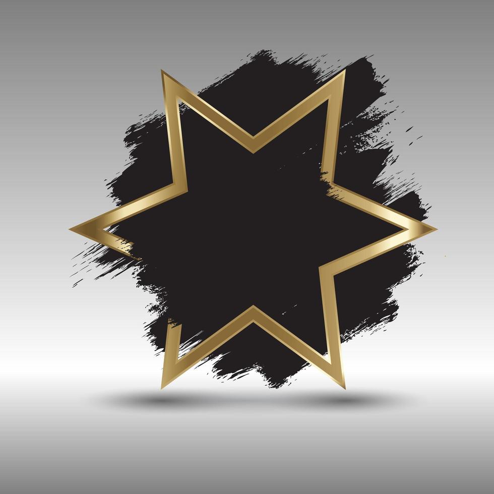 gouden ster achtergrond met grunge penseelstreken vector