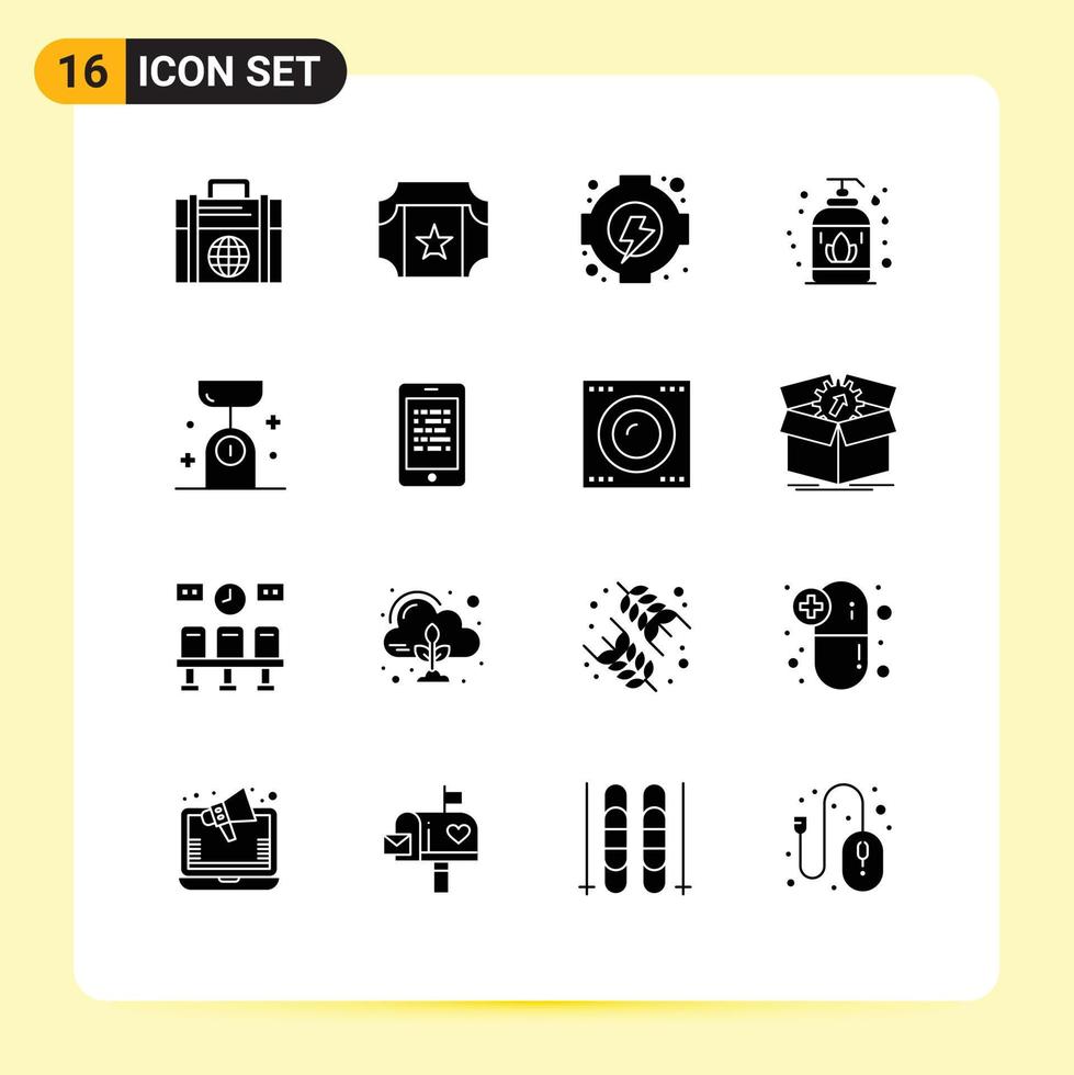 voorraad vector icoon pak van 16 lijn tekens en symbolen voor keuken balans voedsel balans uitrusting voedsel zeep bewerkbare vector ontwerp elementen