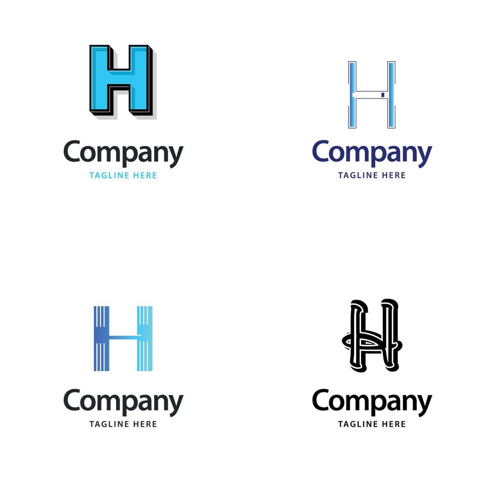 brief h groot logo pak ontwerp creatief modern logos ontwerp voor uw bedrijf vector