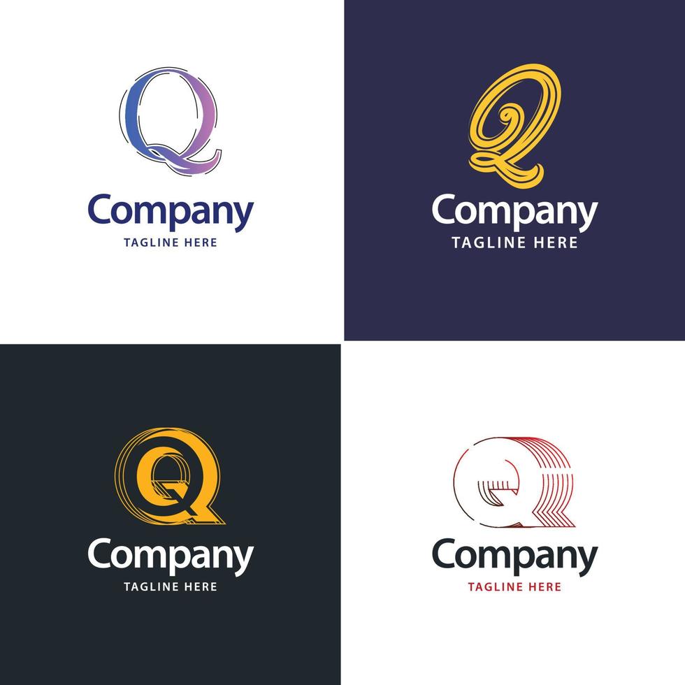 brief q groot logo pak ontwerp creatief modern logos ontwerp voor uw bedrijf vector