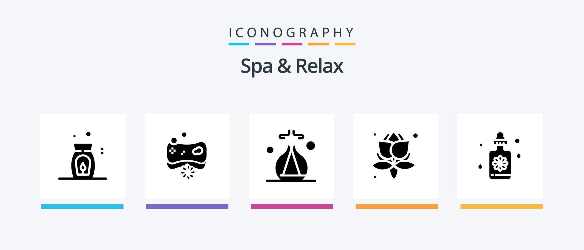 spa en kom tot rust glyph 5 icoon pak inclusief . fabriek . spa. bladeren . spa. creatief pictogrammen ontwerp vector