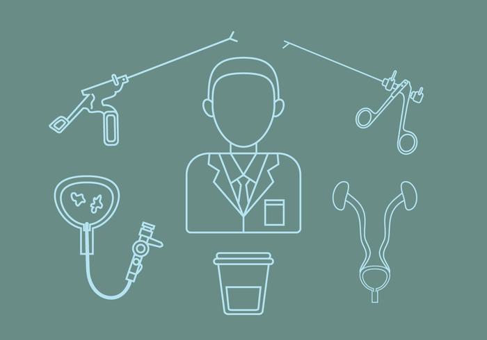 Urologie overzicht pictogram Vector