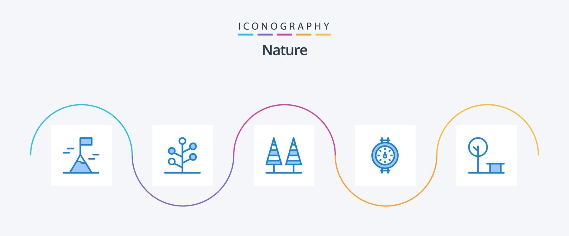 natuur blauw 5 icoon pak inclusief park. stad. Woud. pijp. peilen vector