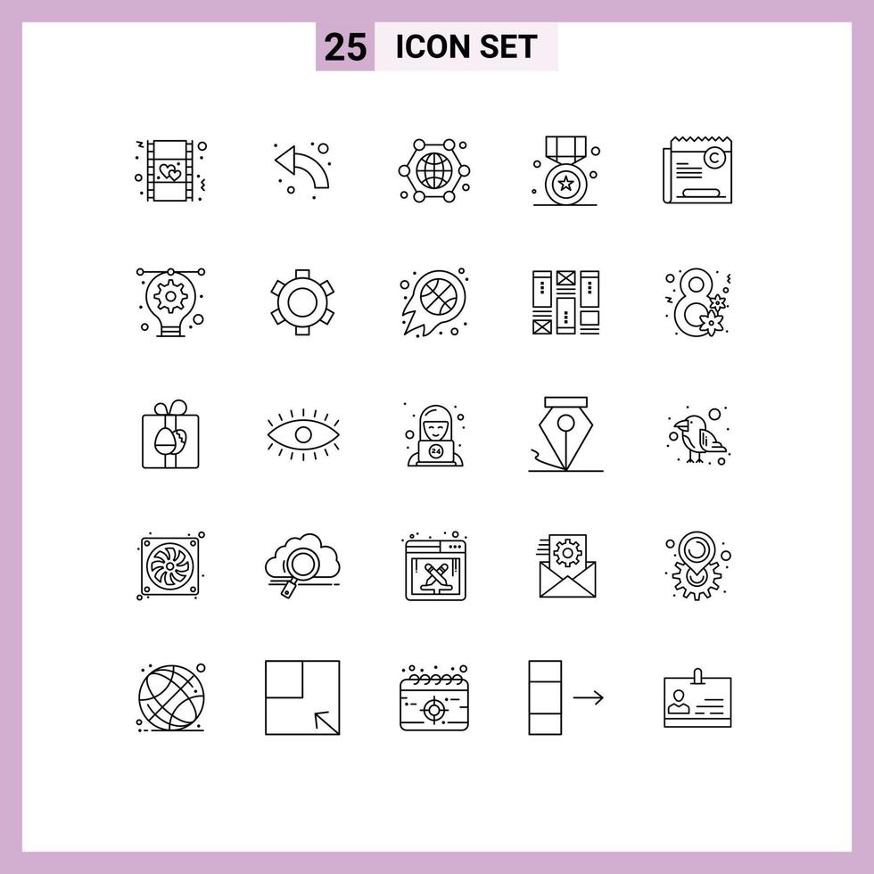 reeks van 25 modern ui pictogrammen symbolen tekens voor winnen ster omhoog prijs internet bewerkbare vector ontwerp elementen