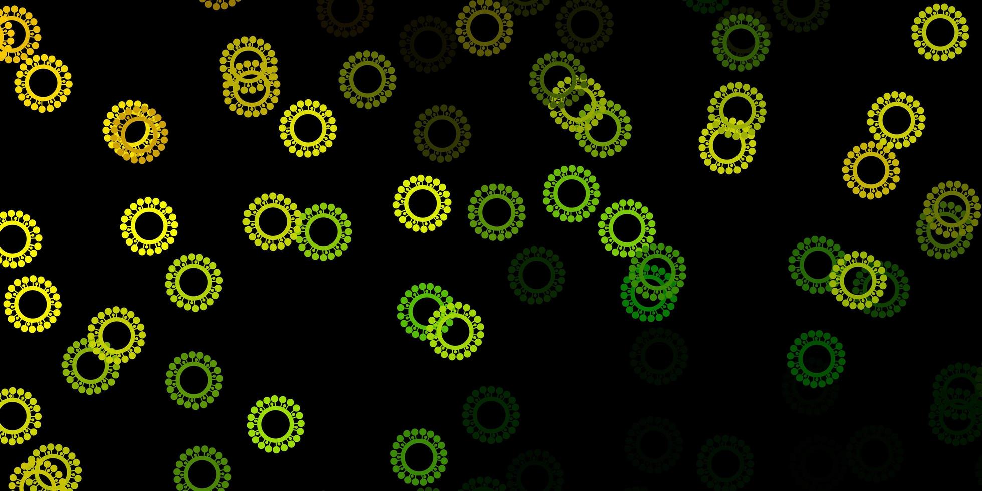 donkergroene, gele vectortextuur met ziektesymbolen vector