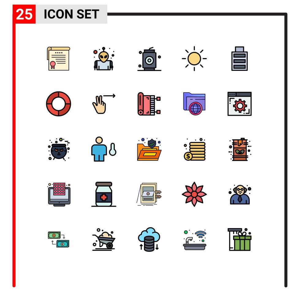 voorraad vector icoon pak van 25 lijn tekens en symbolen voor diagram gemakkelijk kan vol zon bewerkbare vector ontwerp elementen