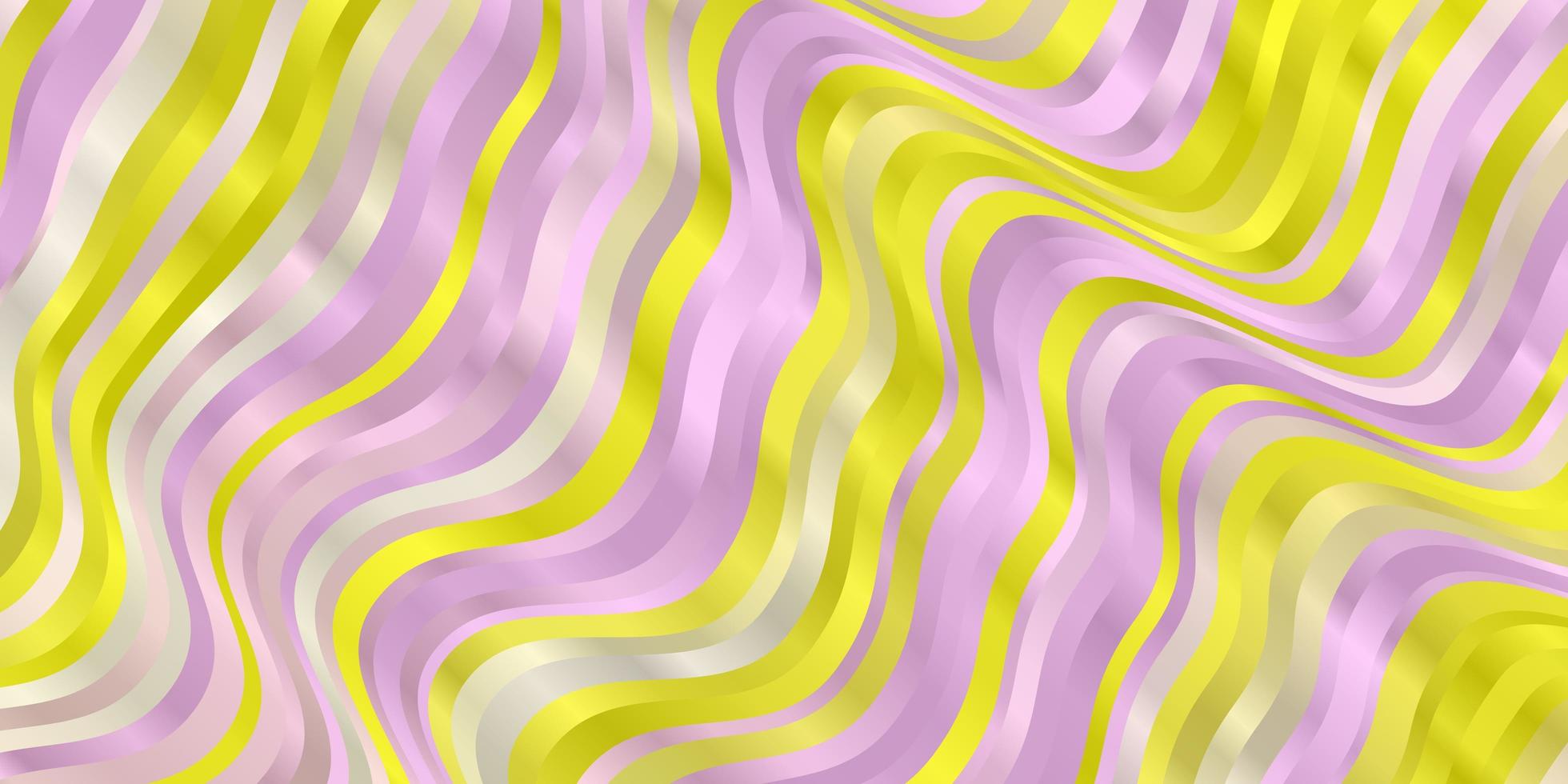 lichtroze, gele vectorachtergrond met gebogen lijnen. vector