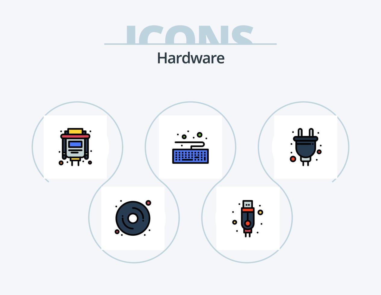hardware lijn gevulde icoon pak 5 icoon ontwerp. . Wifi. hardware. technologie. hardware vector