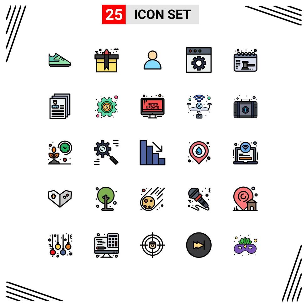 voorraad vector icoon pak van 25 lijn tekens en symbolen voor balans kalender contacten afspraak Mac bewerkbare vector ontwerp elementen