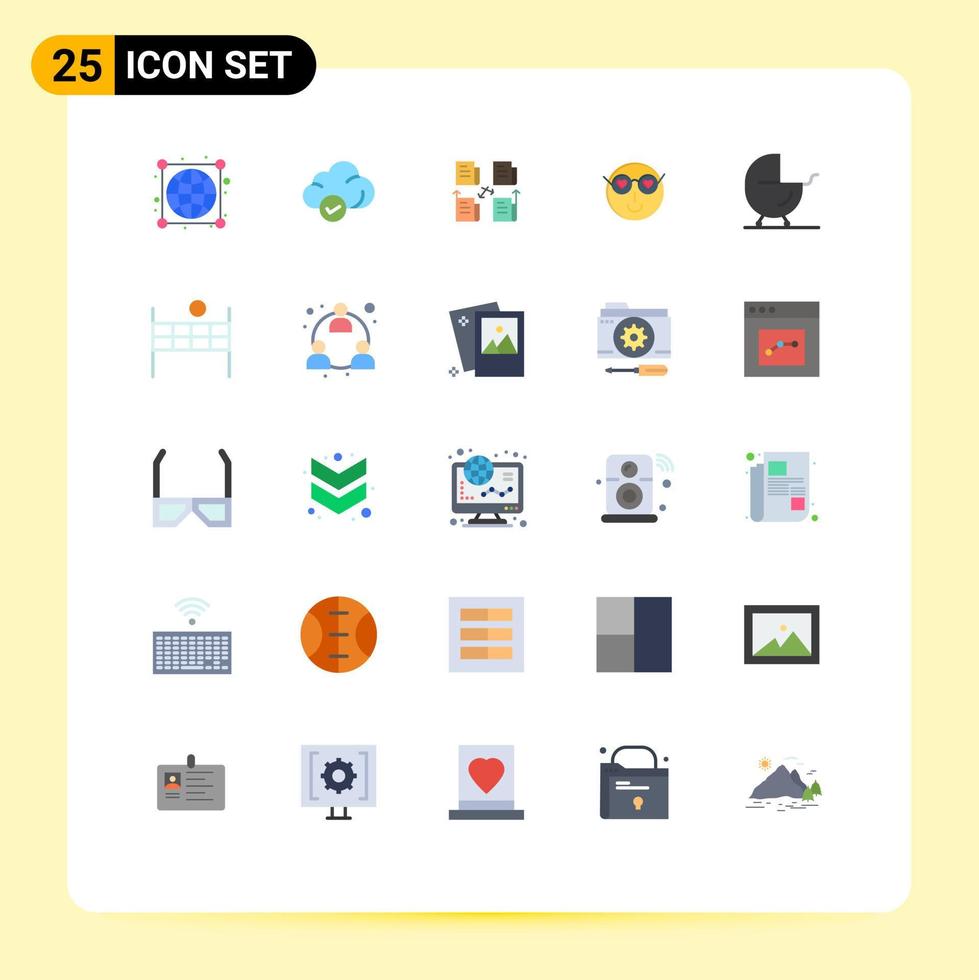 pak van 25 creatief vlak kleuren van gebruiker liefde uitwisseling emoji privacy bewerkbare vector ontwerp elementen