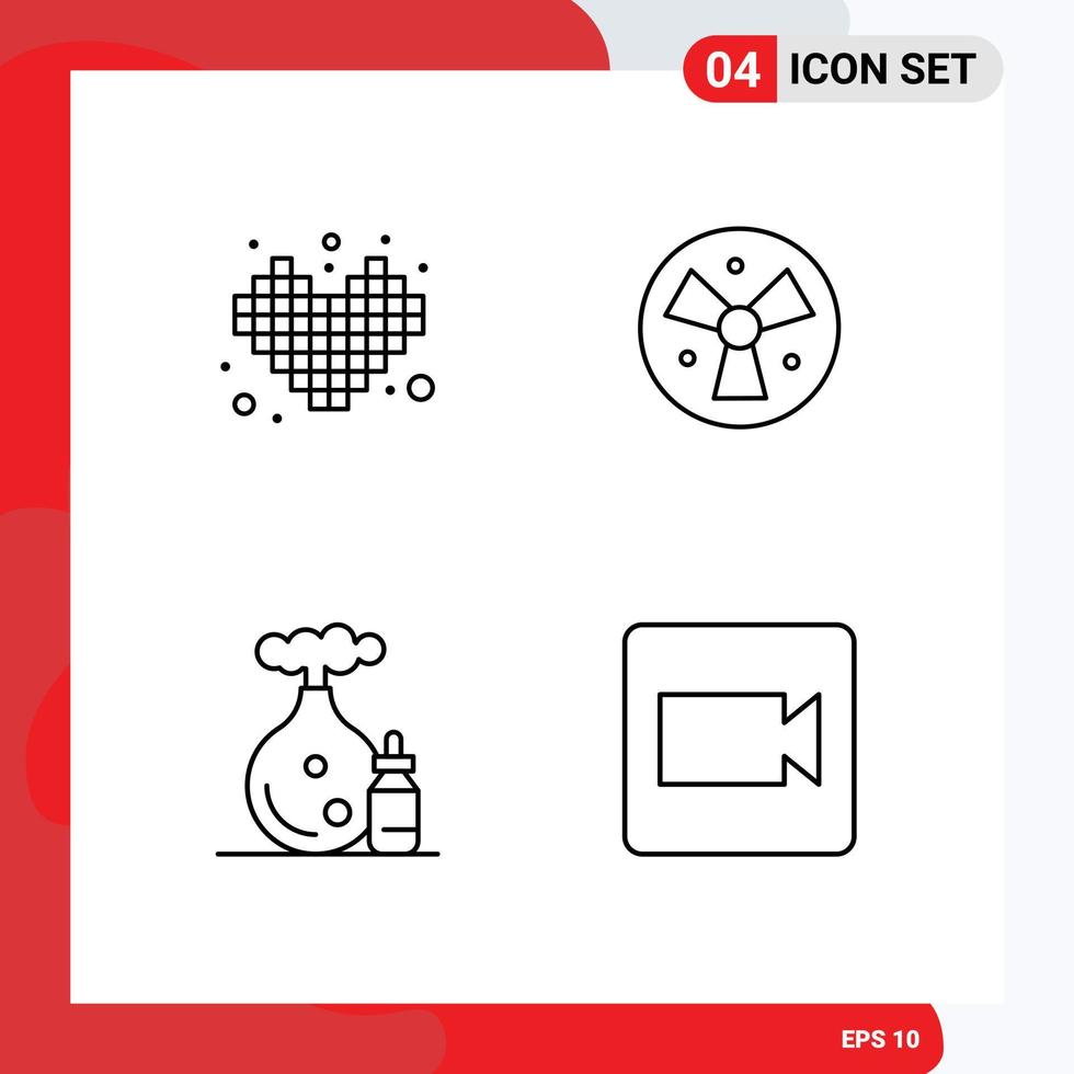 reeks van 4 modern ui pictogrammen symbolen tekens voor wedstrijd olie Tetris medisch spa bewerkbare vector ontwerp elementen