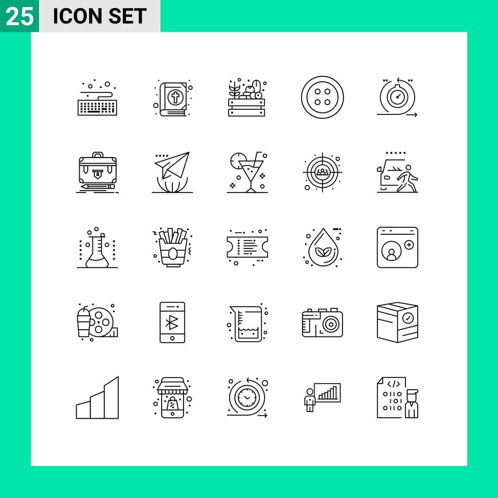 voorraad vector icoon pak van 25 lijn tekens en symbolen voor snel fiets landbouw behendig naaien bewerkbare vector ontwerp elementen