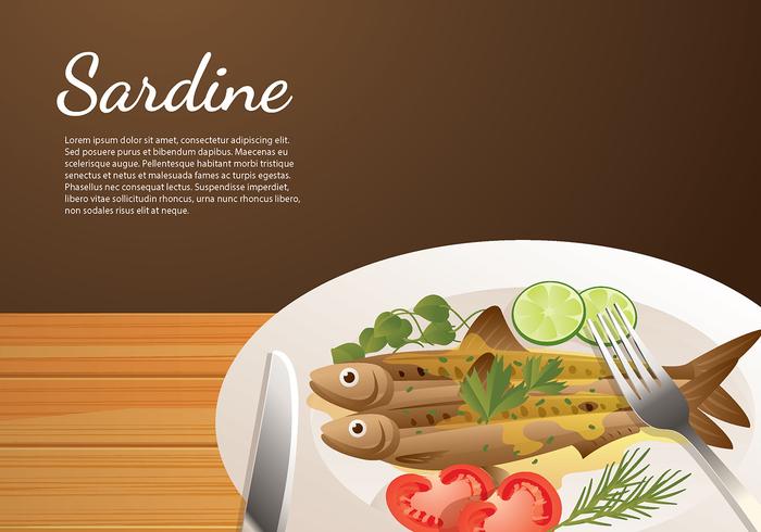 Sardine Eten Gratis Vector