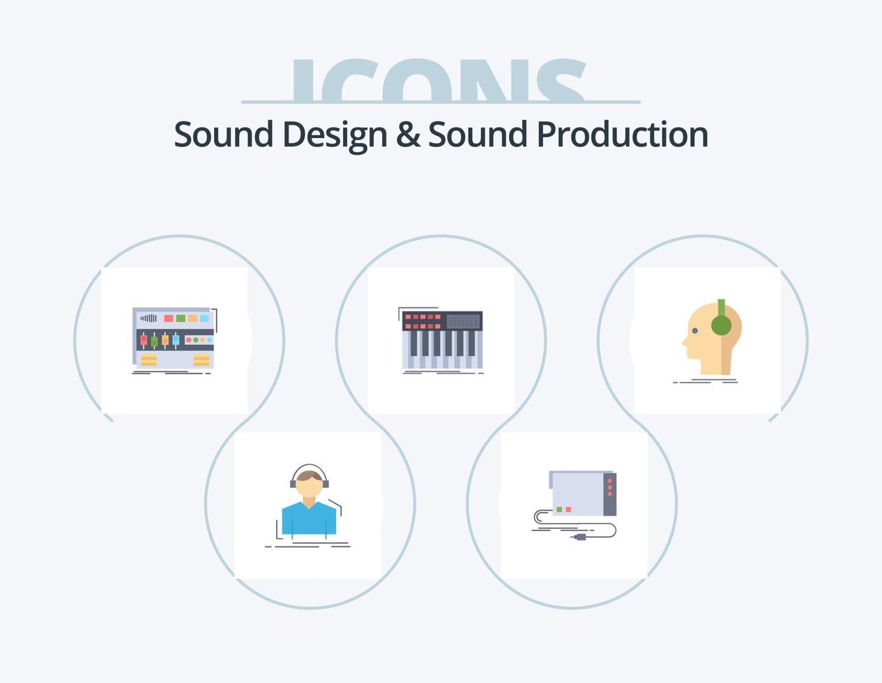 geluid ontwerp en geluid productie vlak icoon pak 5 icoon ontwerp. midi. synth. koppel. geluid. module vector