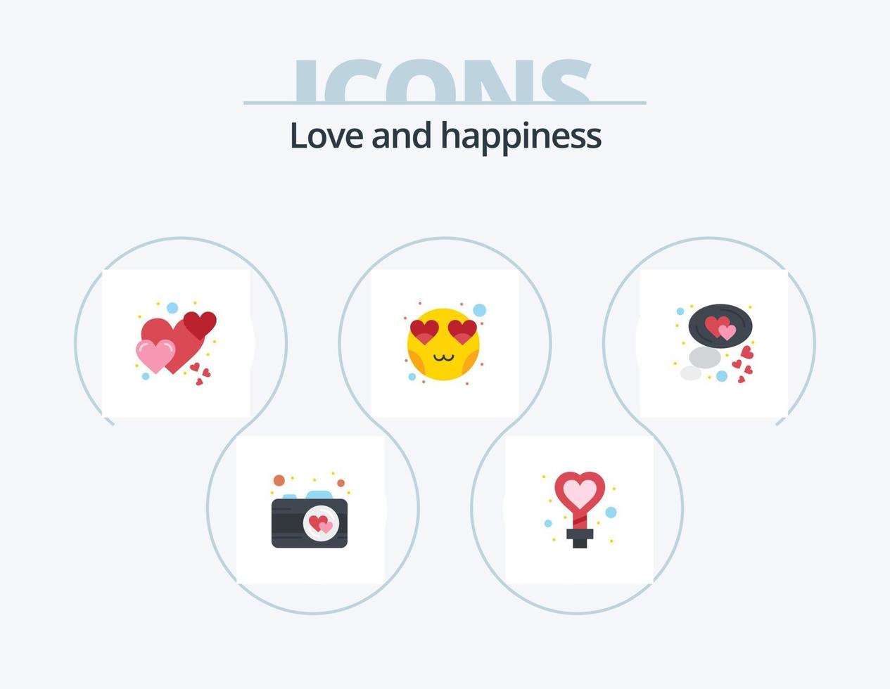 liefde vlak icoon pak 5 icoon ontwerp. liefde. chatten. liefde. smiley. hart vector