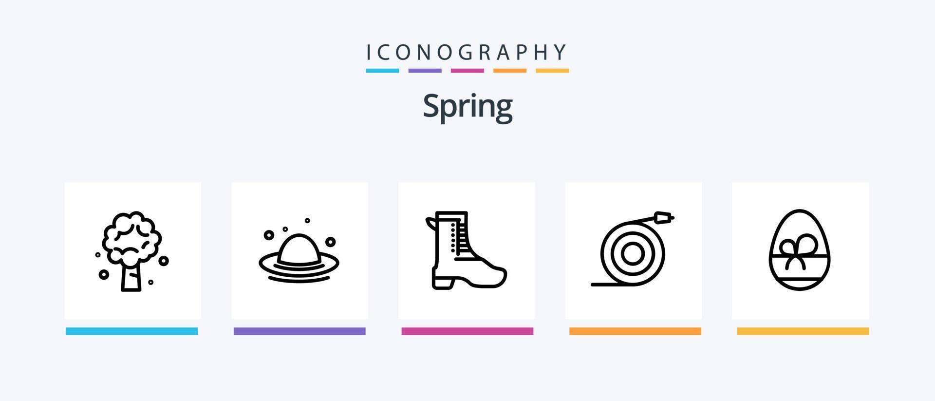 voorjaar lijn 5 icoon pak inclusief de lente. bloem. de lente. bloemen. eten. creatief pictogrammen ontwerp vector