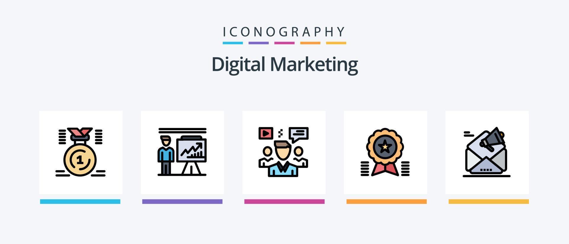 digitaal afzet lijn gevulde 5 icoon pak inclusief media. advertentie. hyperlink. lintje. kenteken. creatief pictogrammen ontwerp vector