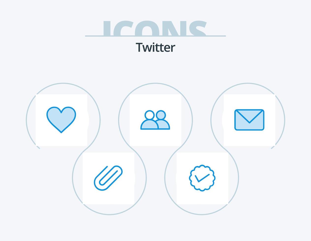 twitter blauw icoon pak 5 icoon ontwerp. twitteren. gebruiker. twitteren. contact. twitter vector