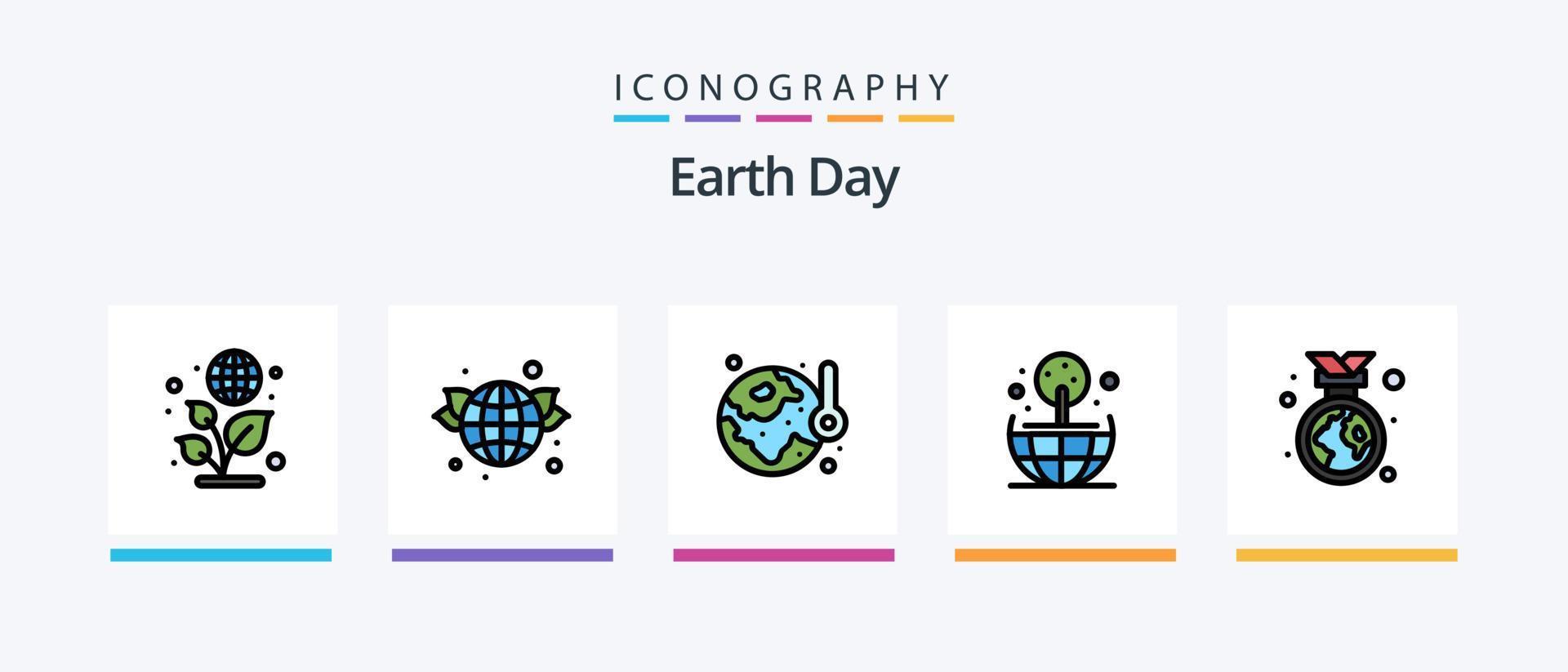 aarde dag lijn gevulde 5 icoon pak inclusief aarde. energie. lamp. ecologie. gas- station. creatief pictogrammen ontwerp vector
