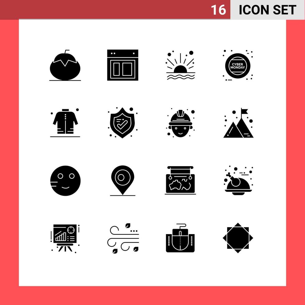 pictogram reeks van 16 gemakkelijk solide glyphs van teken Holding web cyber zonsopkomst bewerkbare vector ontwerp elementen