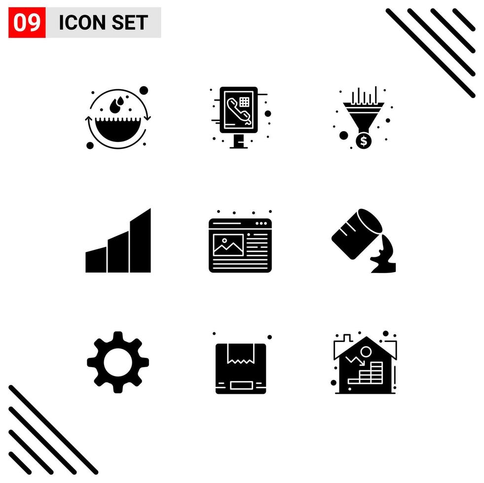 voorraad vector icoon pak van 9 lijn tekens en symbolen voor grafisch modern gebouw filter gebouwen appartementen bewerkbare vector ontwerp elementen