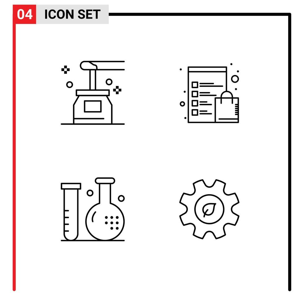 lijn pak van 4 universeel symbolen van schoonheid ziekte spa klembord het formulier bewerkbare vector ontwerp elementen
