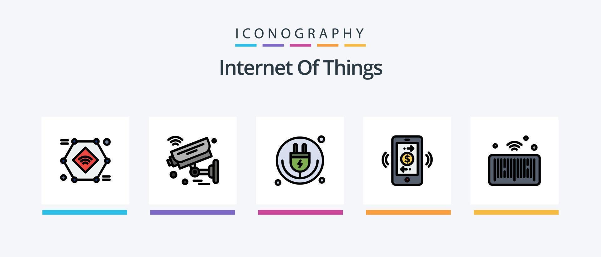 internet van dingen lijn gevulde 5 icoon pak inclusief internetten. dingen. verbinding. koelkast. internetten. creatief pictogrammen ontwerp vector