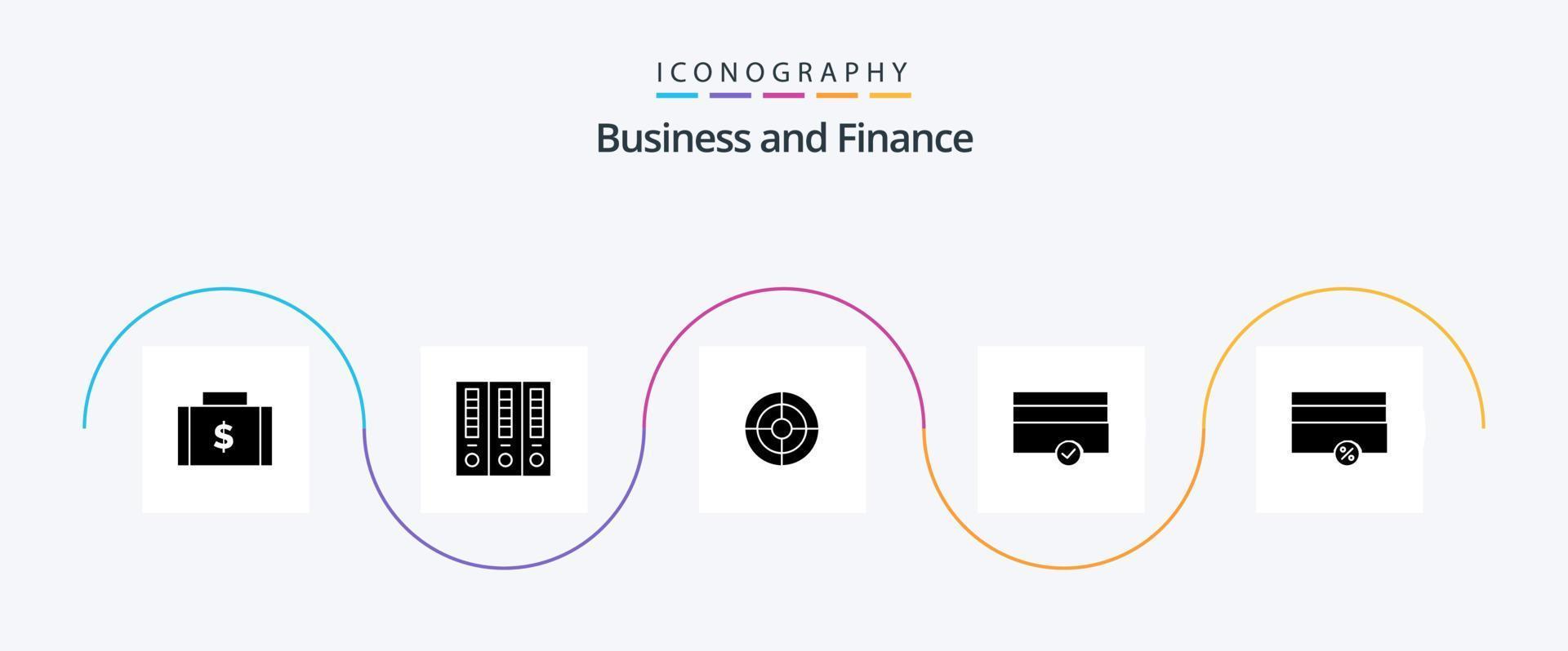 financiën glyph 5 icoon pak inclusief geld. betaling. financiën. geld. doelwit vector