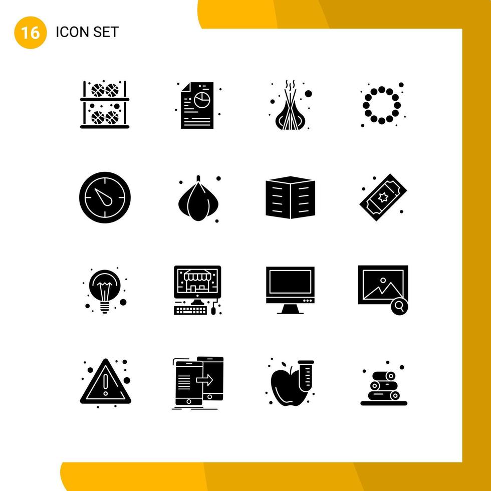 reeks van 16 modern ui pictogrammen symbolen tekens voor timer stopwatch wierook kostuum kralen bewerkbare vector ontwerp elementen