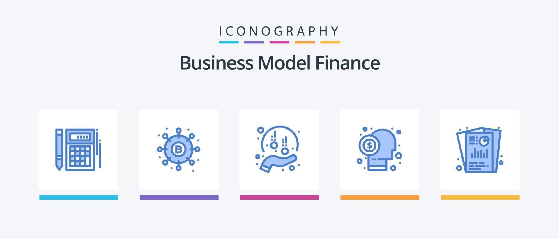 financiën blauw 5 icoon pak inclusief financier. makelaar. geld. sponsoring. fondsen. creatief pictogrammen ontwerp vector