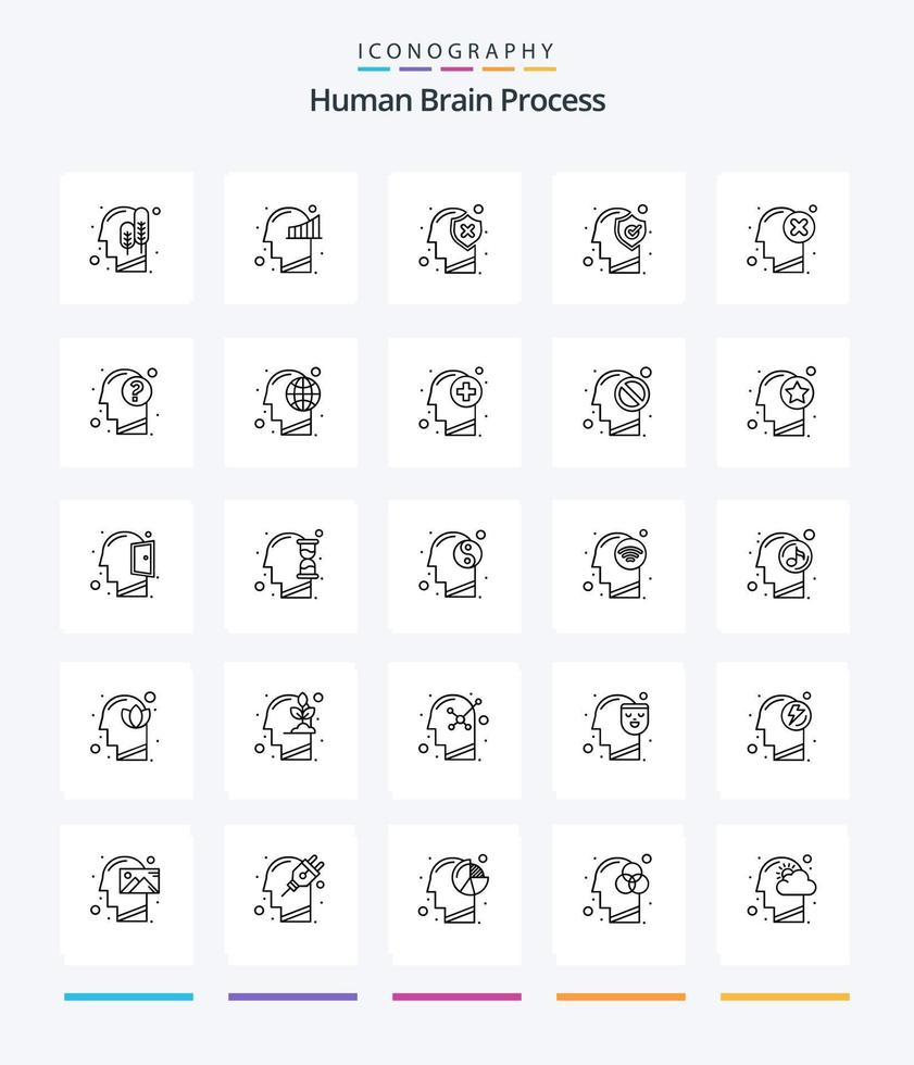creatief menselijk hersenen werkwijze 25 schets icoon pak zo net zo markering. hoofd. brein. mislukking. geest vector