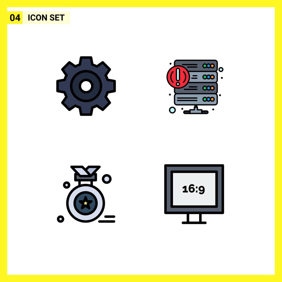 voorraad vector icoon pak van 4 lijn tekens en symbolen voor creëren prijs insigne Botsing onderhoud aspect verhouding bewerkbare vector ontwerp elementen