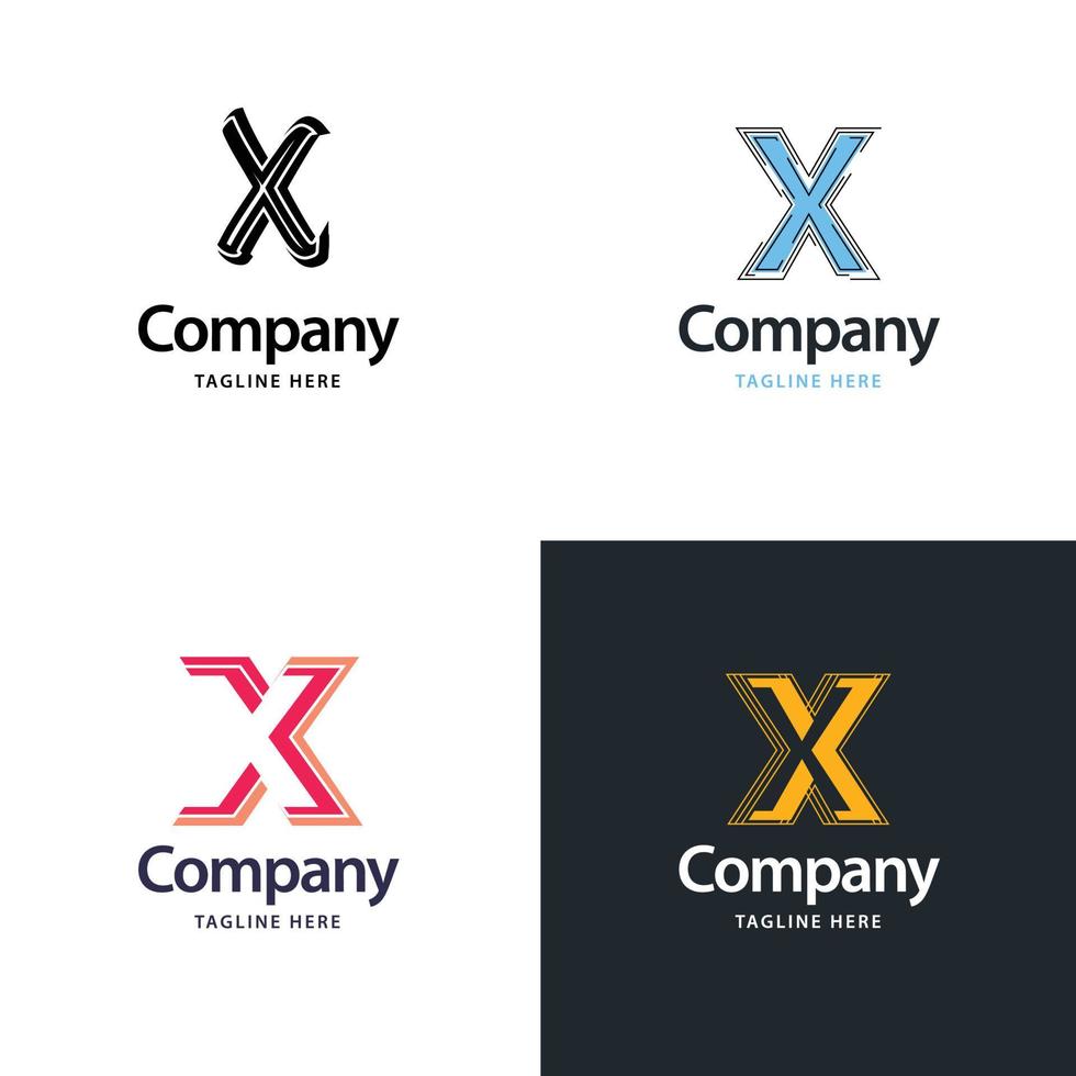 brief X groot logo pak ontwerp creatief modern logos ontwerp voor uw bedrijf vector