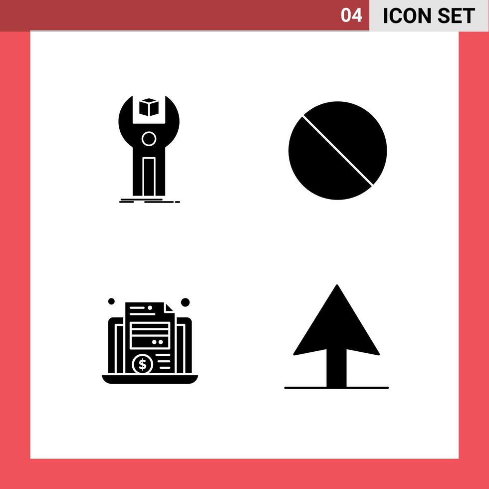 universeel icoon symbolen groep van 4 modern solide glyphs van sdk laptop uitrusting verboden het dossier bewerkbare vector ontwerp elementen