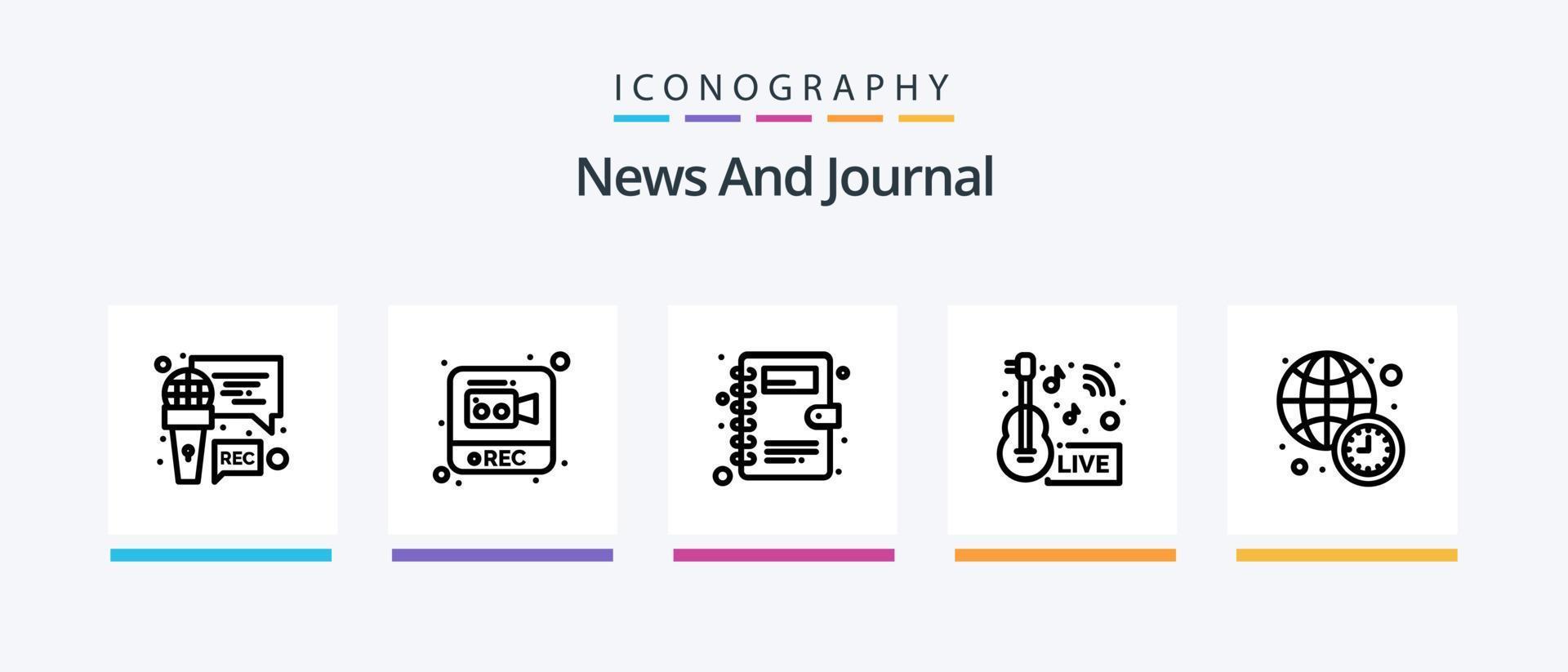 nieuws lijn 5 icoon pak inclusief . nieuws. gewild. informatie. over. creatief pictogrammen ontwerp vector