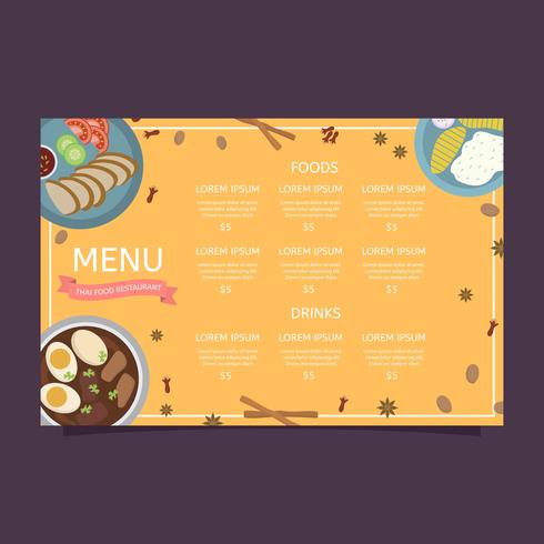 Thailand voedsel menu vectormalplaatje vector