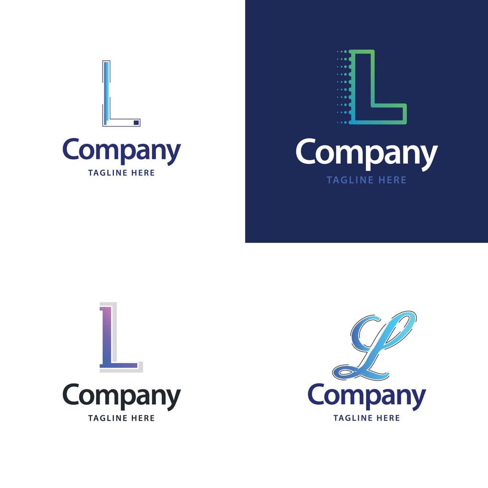 brief l groot logo pak ontwerp creatief modern logos ontwerp voor uw bedrijf vector