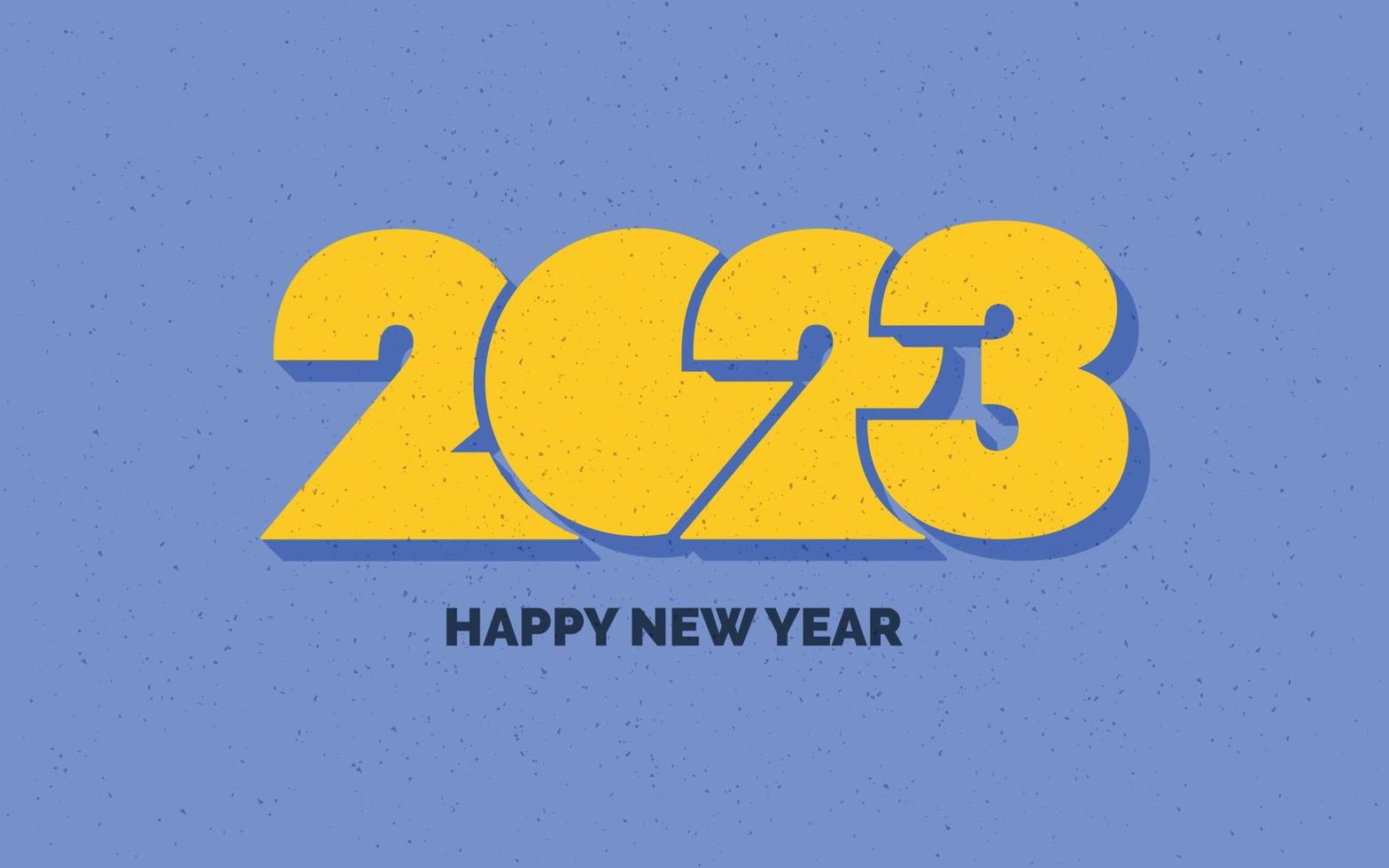 nieuw jaar 2023 retro grunge logo ontwerp vector